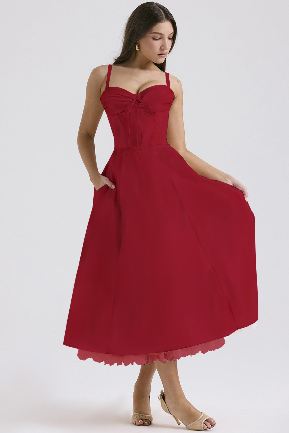 Elegant Floral Print French Summer Dress