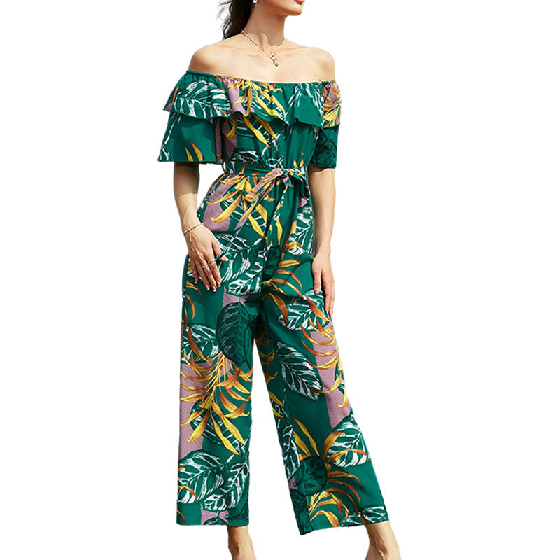 Sexy One Shoulder Chiffon Summer Beach Jumpsuits