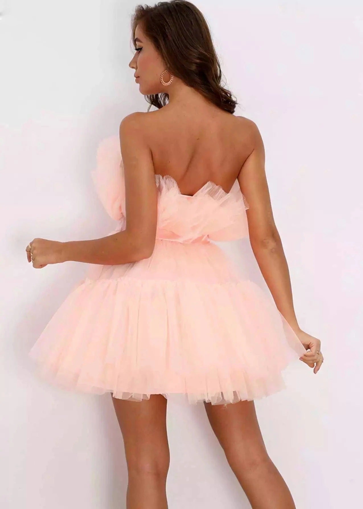 Sexy Strapless Tulle Bowknot Ball Gown Pary Dresses-Dresses-Free Shipping at meselling99
