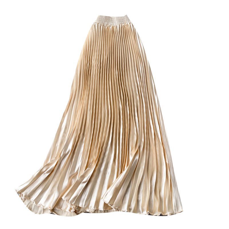 Luxury Heavy-Duty Pleated Midi A-Line Skirt
