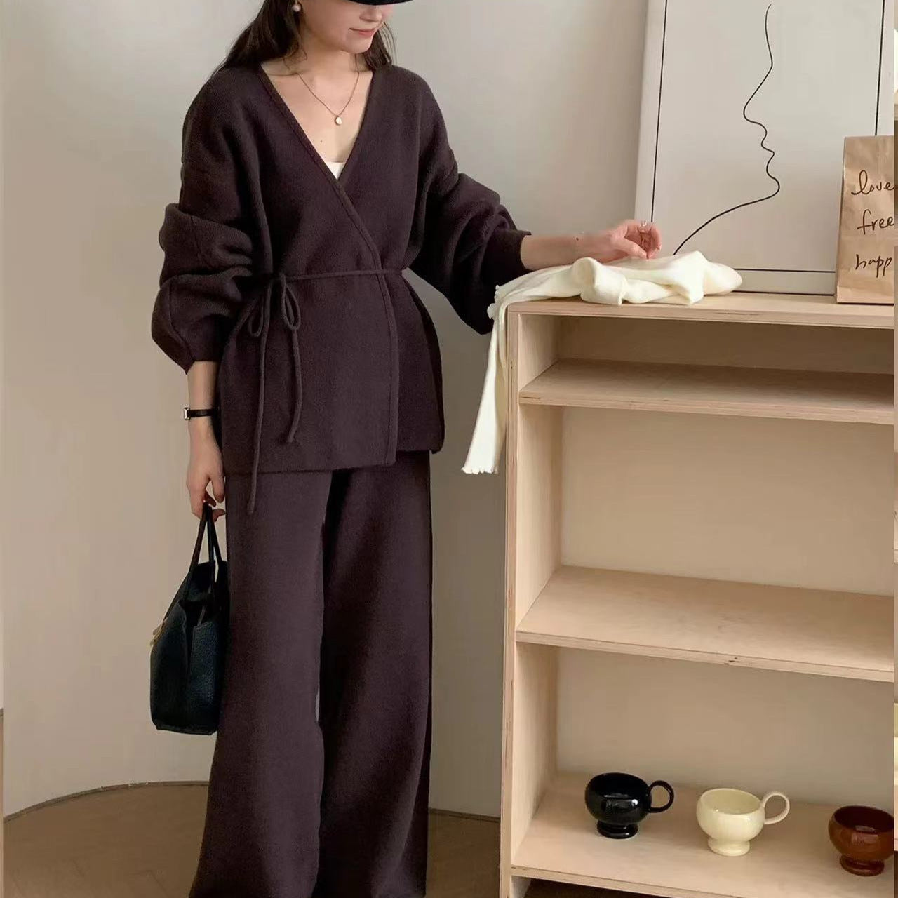 Elegant Fall Two-Piece Set: Knit Sweater & Casual Pants