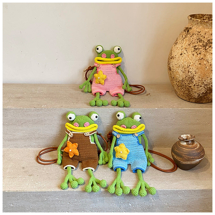 The "Goofy Gulp" Frog Crossbody Bag | Handmade Crochet Phone Pouch