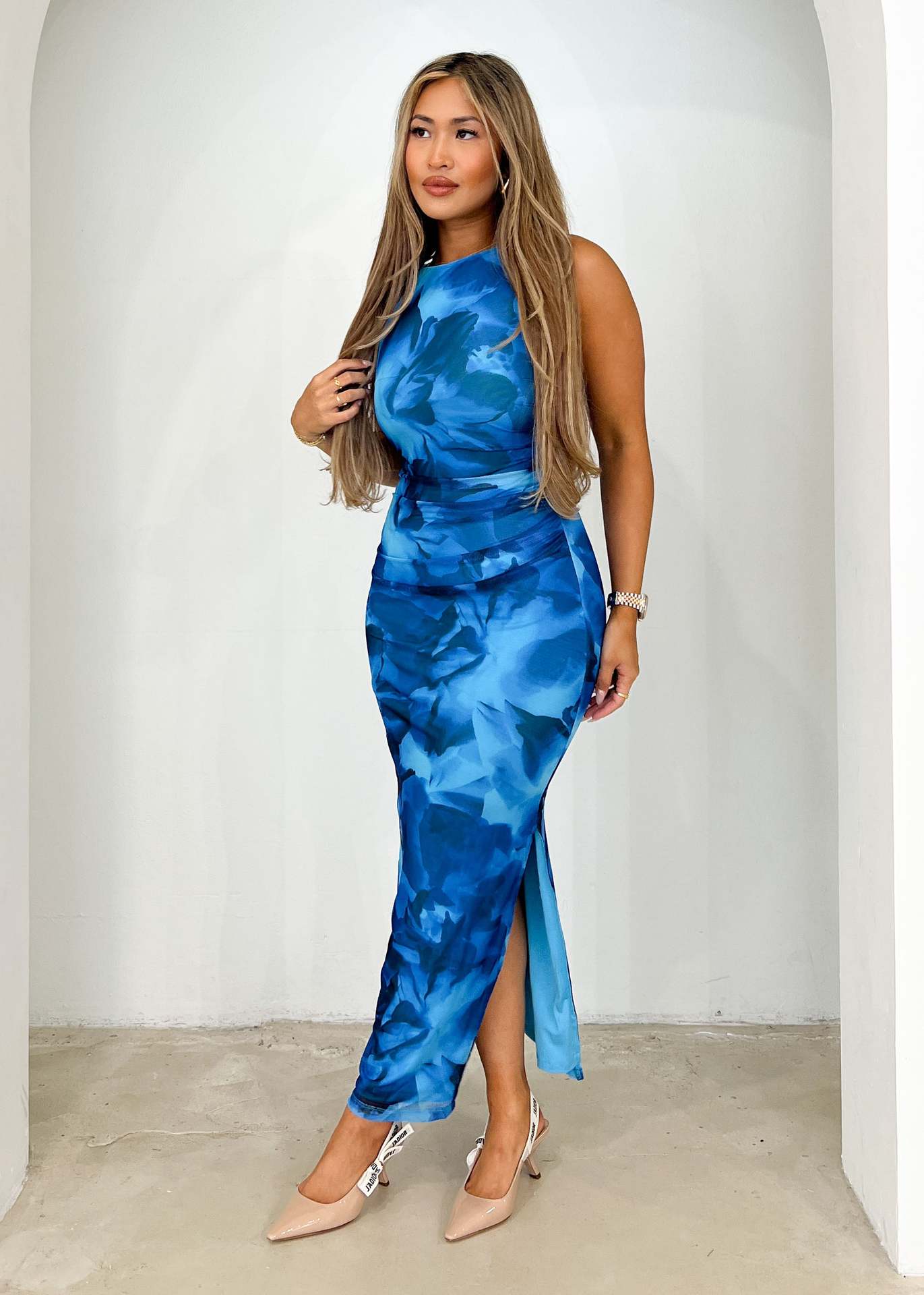 Sexy Printed Slim-Fit Waist-Cinching Flattering Dress
