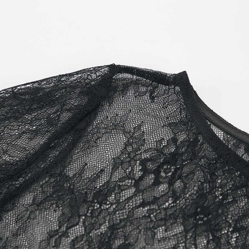 Sexy Black Sheer Lace Dress