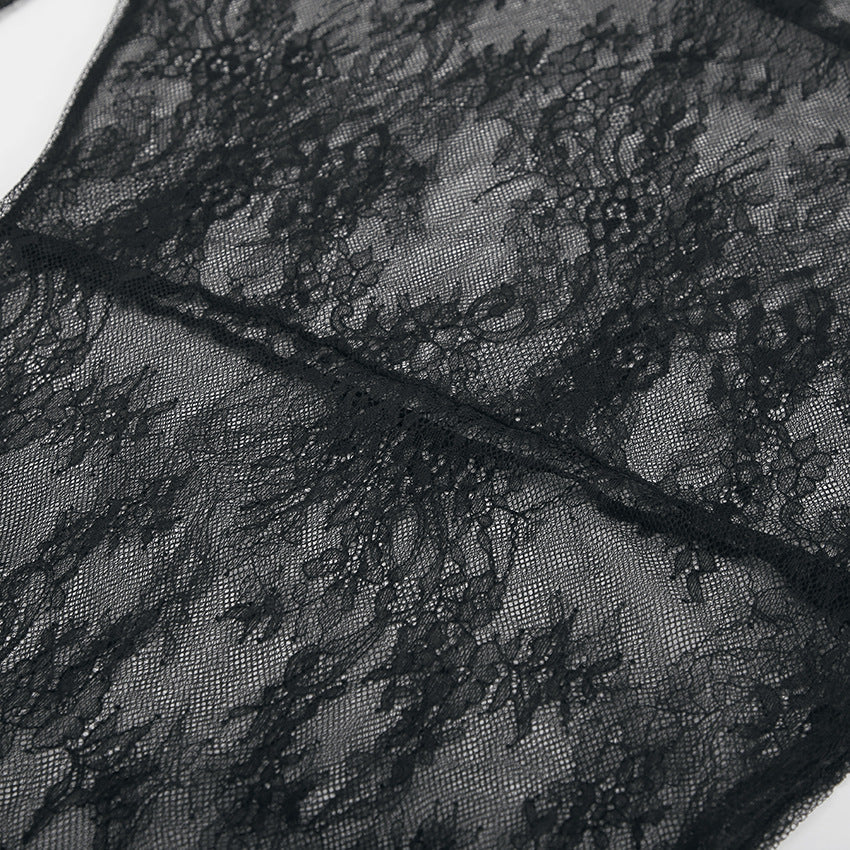 Sexy Black Sheer Lace Dress