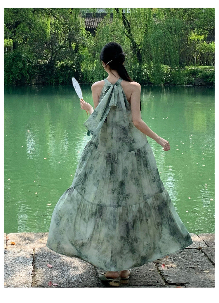 Women's Halter Neck Floral Dress