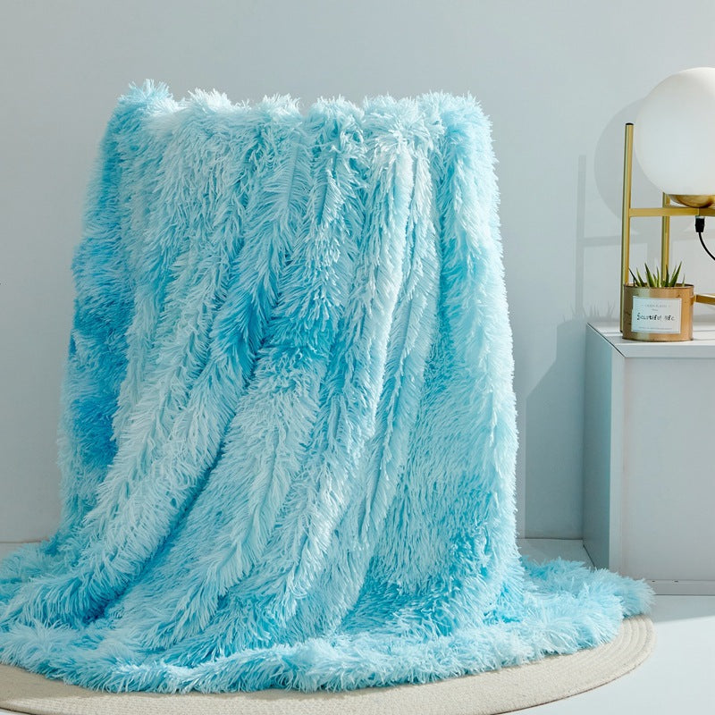 Mink Fur Blanket – Plush Long Hair Tie-Dye Throw Blanket