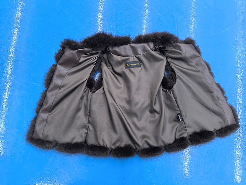 Classic Spliced Short Faux Fox Fur Vest