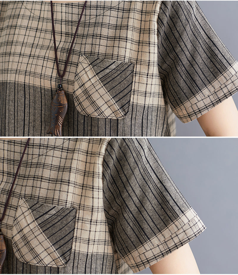 Vintage Stripe Cotton Linen T-Shirt