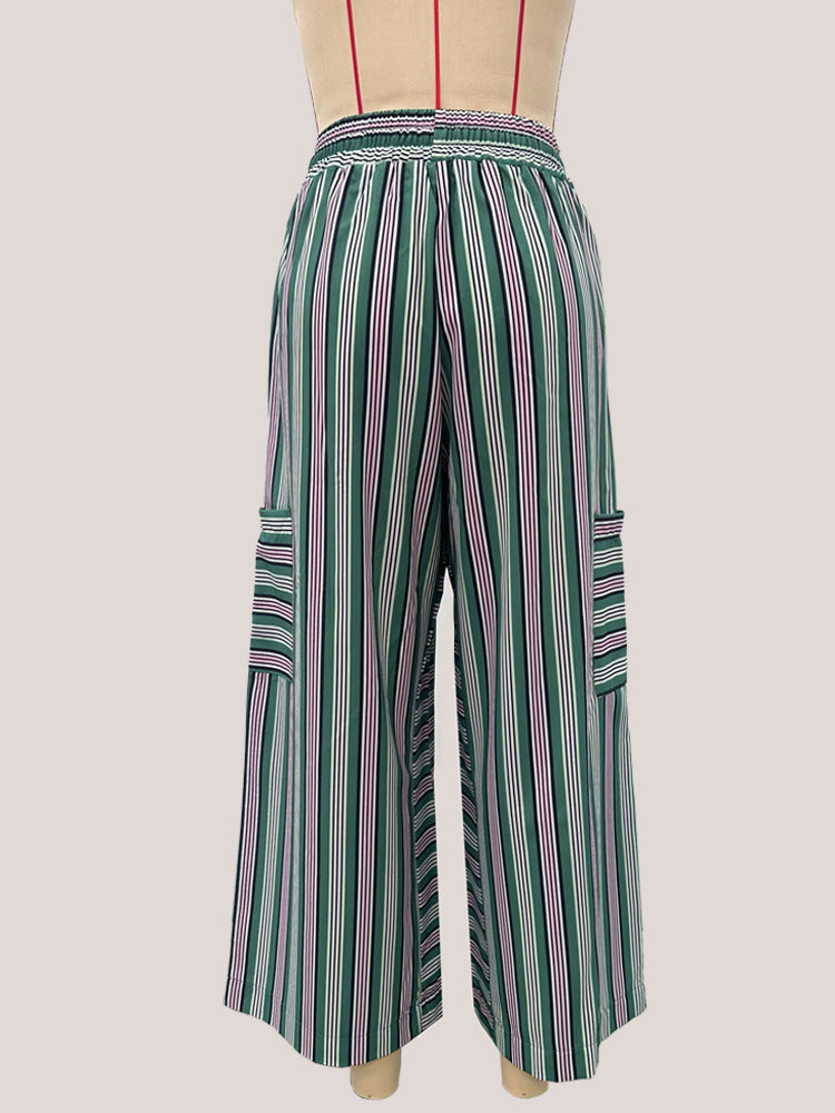 Women's Summer Striped Straight Leg Pants