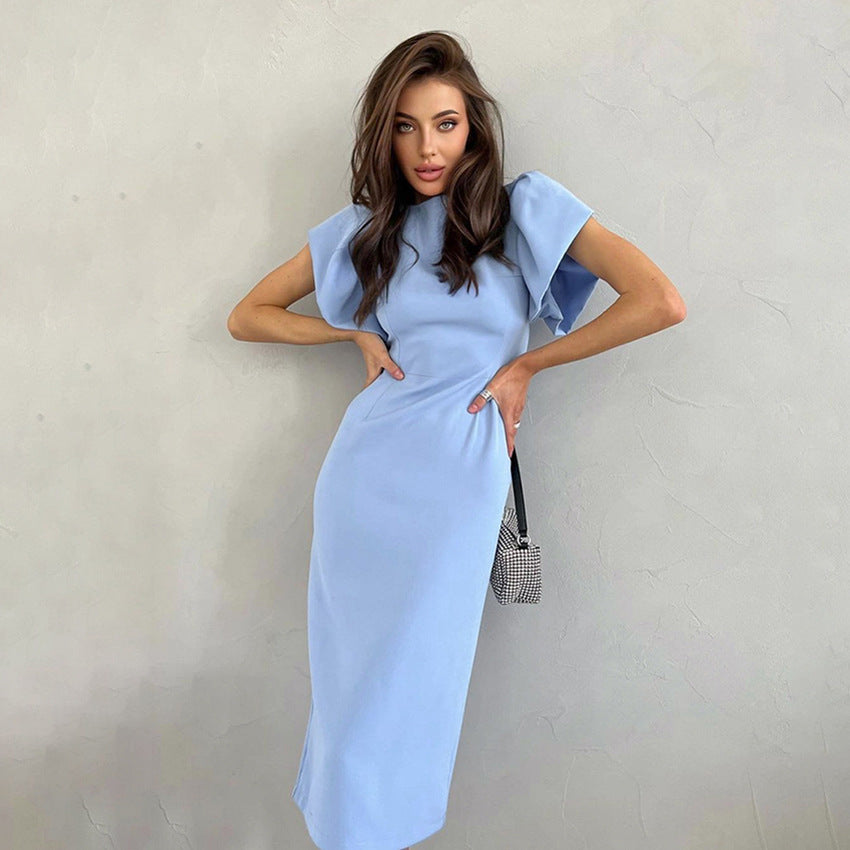 Summer Blue Bodycon Midi Dresses-Dresses-Free Shipping at meselling99