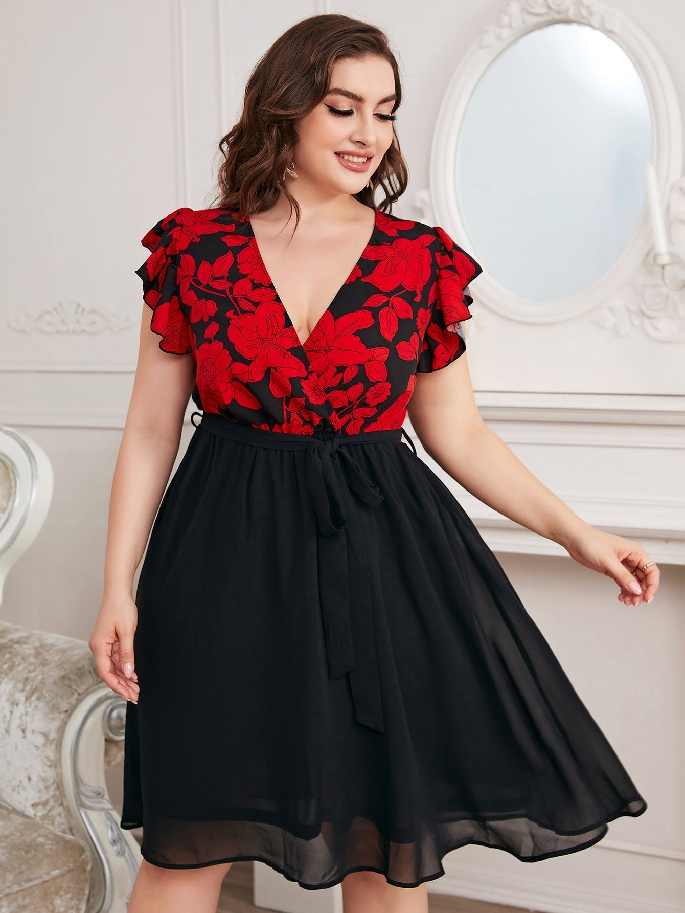 Summer High Waist Women Plus Sizes Mini Dresses-Dresses-Free Shipping at meselling99