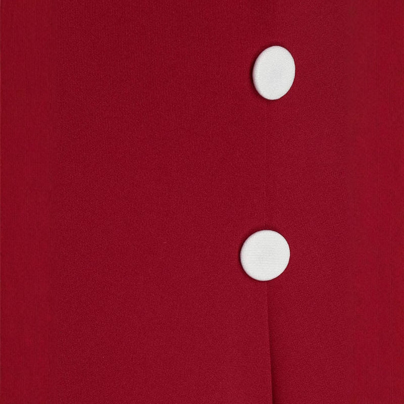 Elegant Off-the-Shoulder Christmas Dress with Lace Trim and Flared Skirt