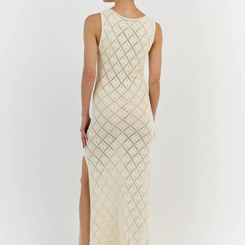 Sexy See Through Knitted Long Dresses for Women