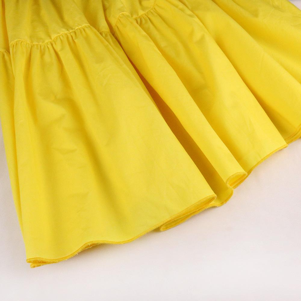 Yellow Women Ruffled Plus Sizes Short Dresses-Casual Dresses-Free Shipping at meselling99