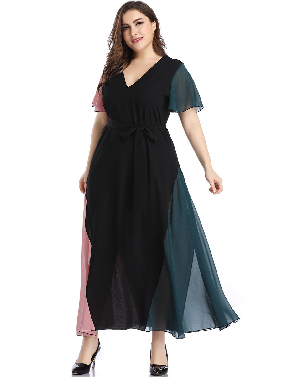 Plus Sizes Fashion Chiffon Women Long Maxi Dresses-Plus Size Dresses-Free Shipping at meselling99