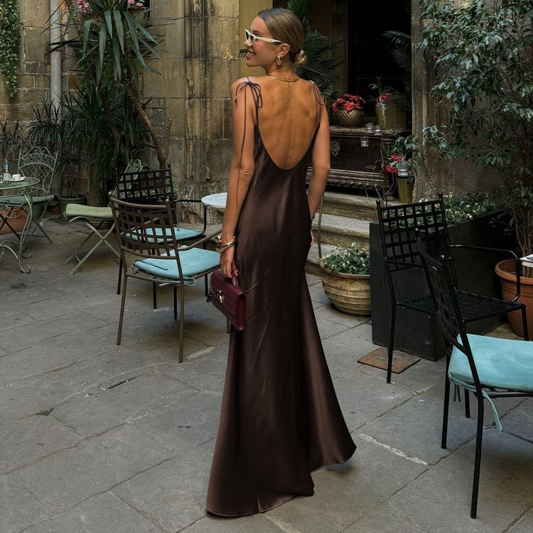 Sexy Satin Long Slip Dress