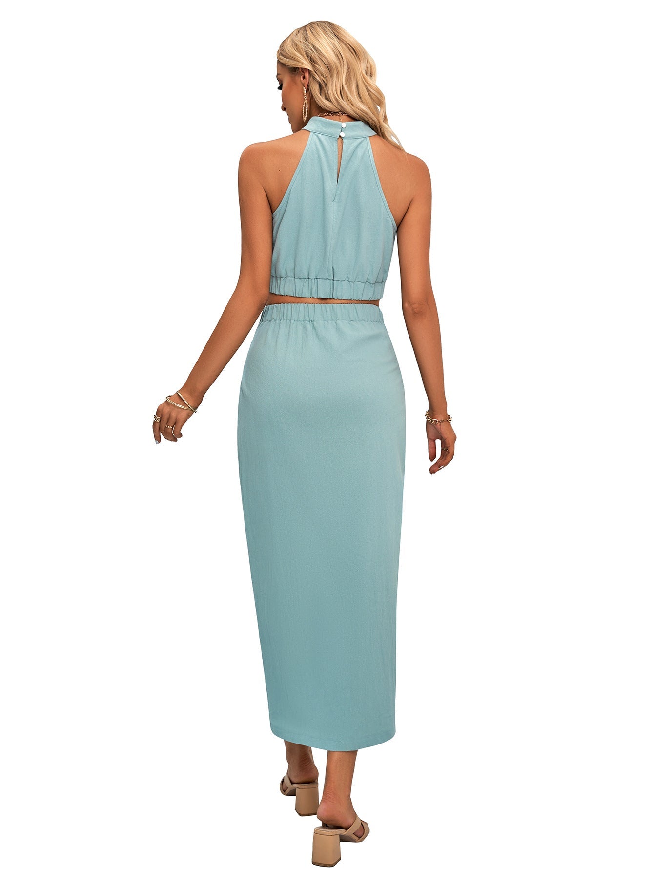 Sexy Halter Sleeves Top & Skirts Suits for Women-Dresses-Free Shipping at meselling99