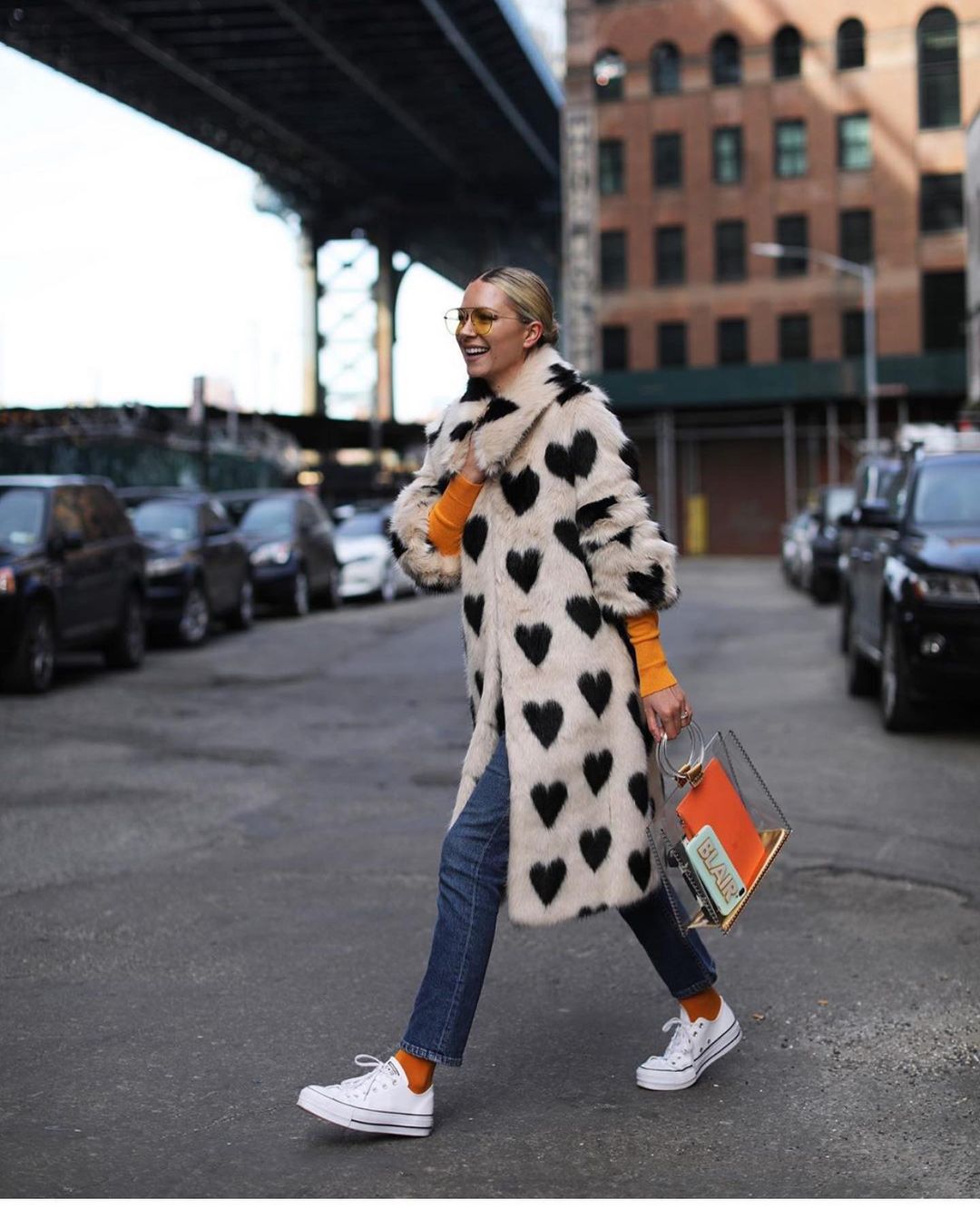 Women's Long Faux Fur Coat – Thickened Plush White Love-Design Winter Coat,