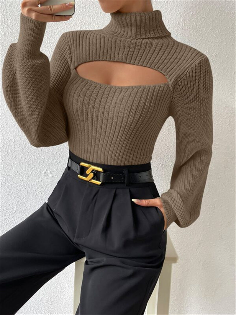 Sexy High Neck Knitted Sweaters