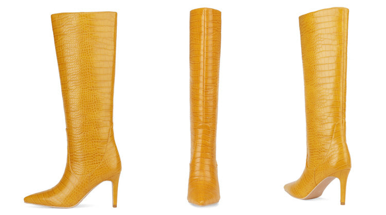 Fashion Peep Toe Crocodile Print Plus Sizes Women Boots