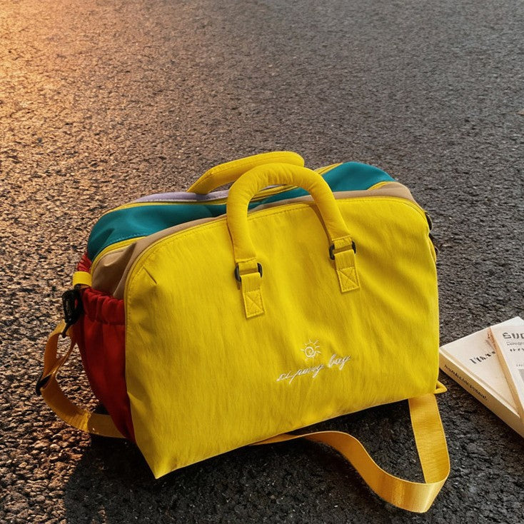 Oxford Color-Block Travel Tote