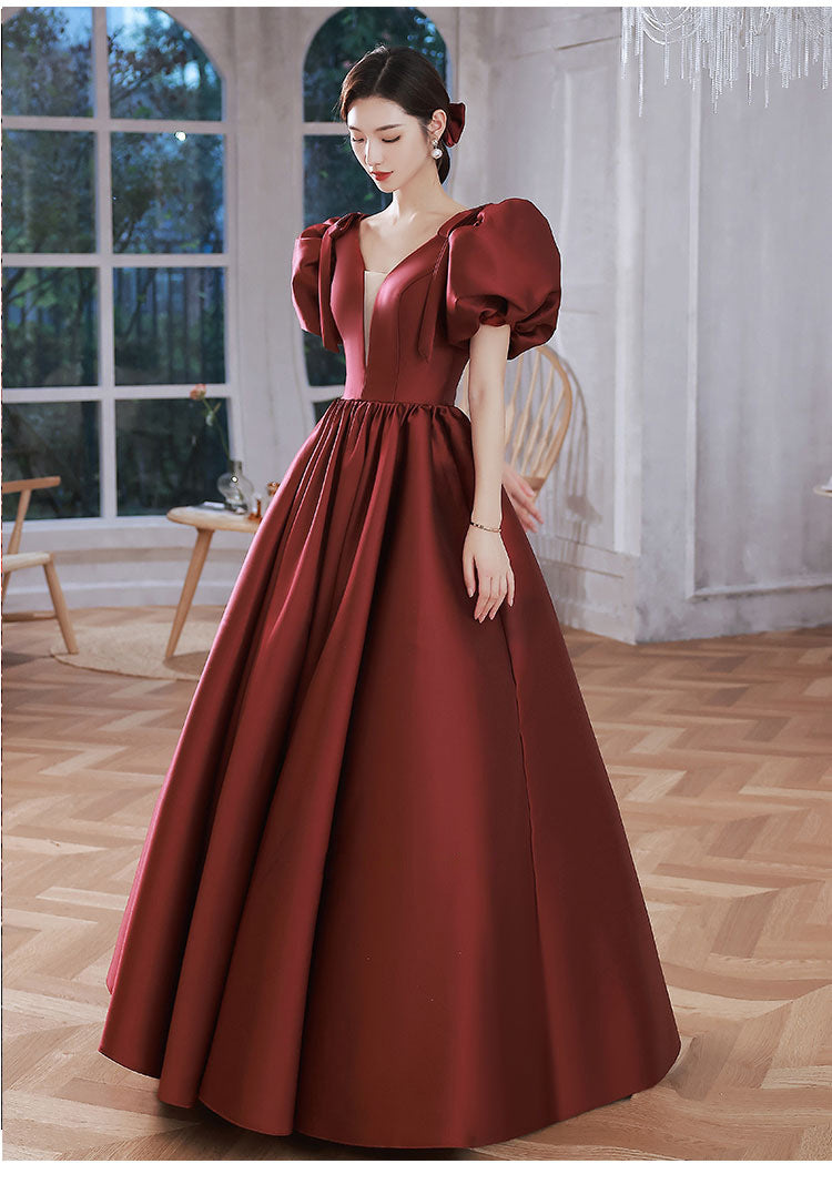 Elegant Wine Red Ball Gown Dresses-Dresses-Free Shipping at meselling99