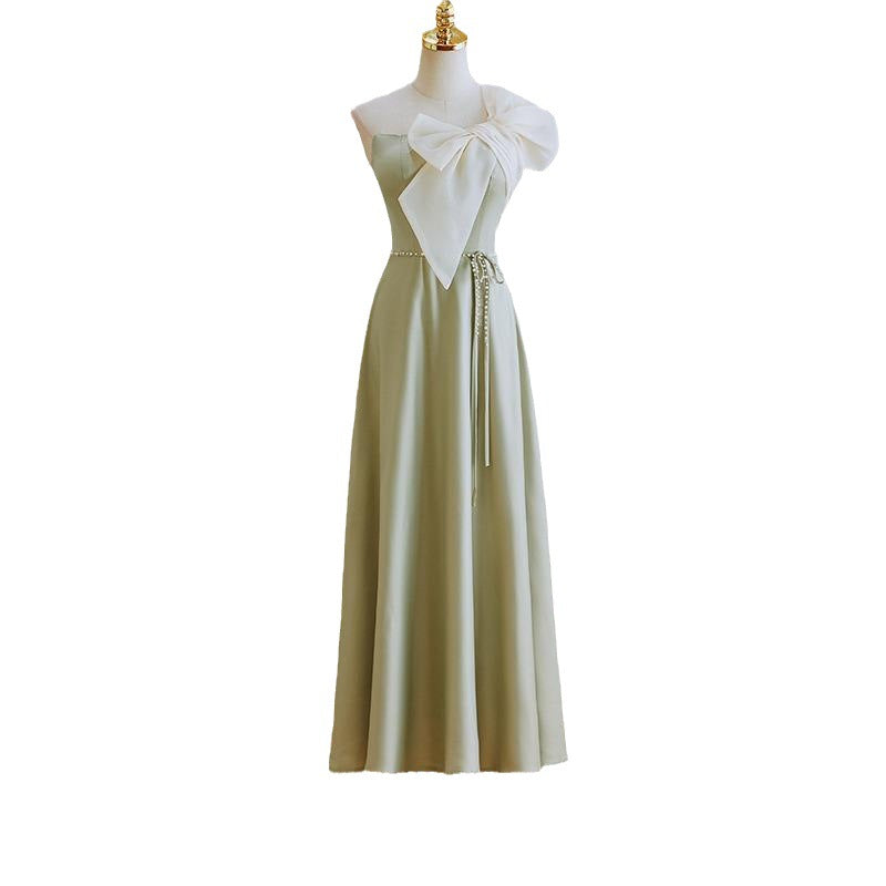 Fashion Satin Green Spring Bridesmaid Dresses