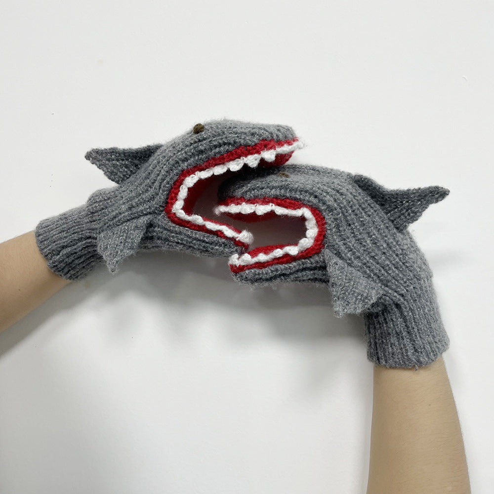 3D Christmas Shark Gloves