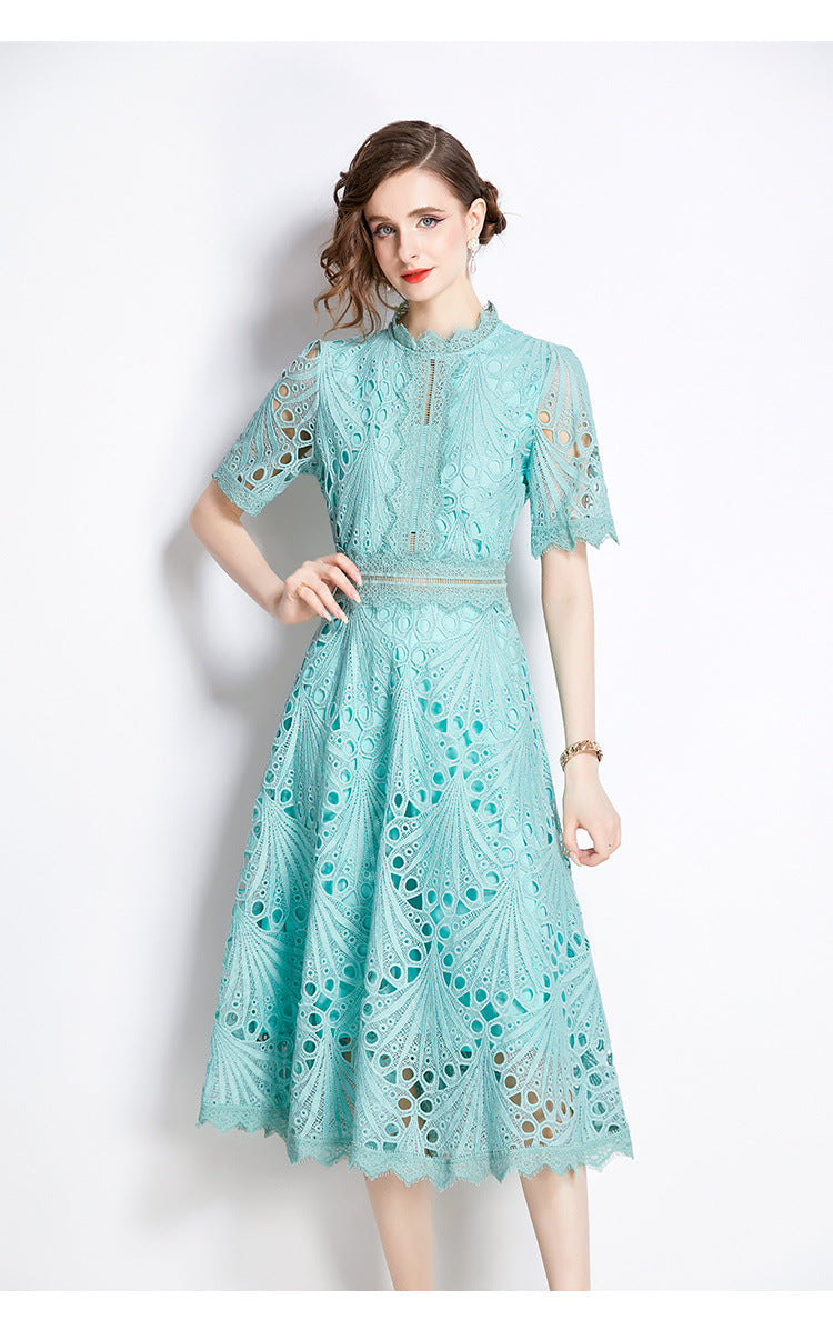 Elegant Vintage Lace Maxi Dress