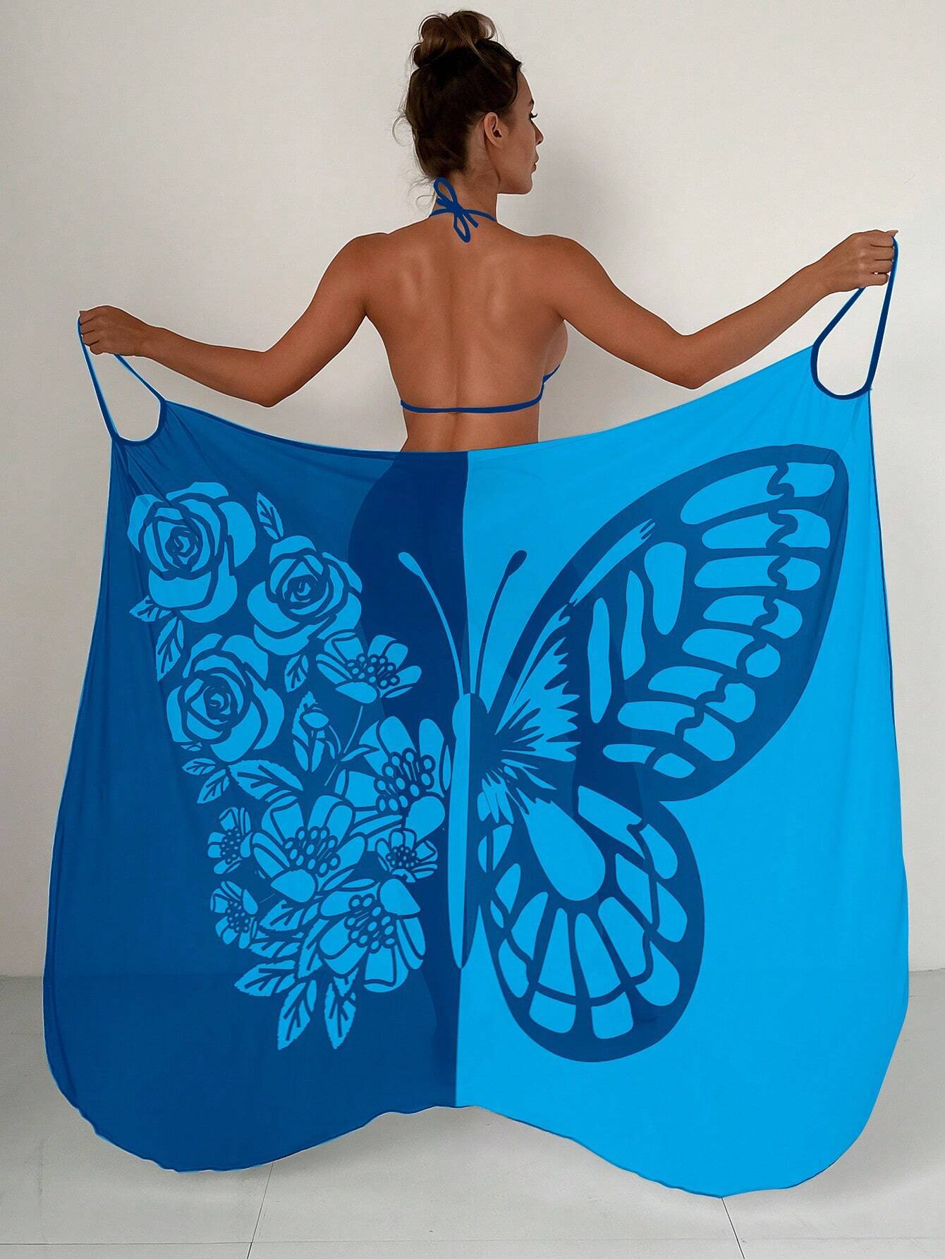 Summer Butterfly Print Beach Cover Ups