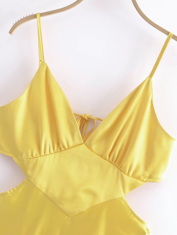 Marielle Satin Plunge Maxi Dress