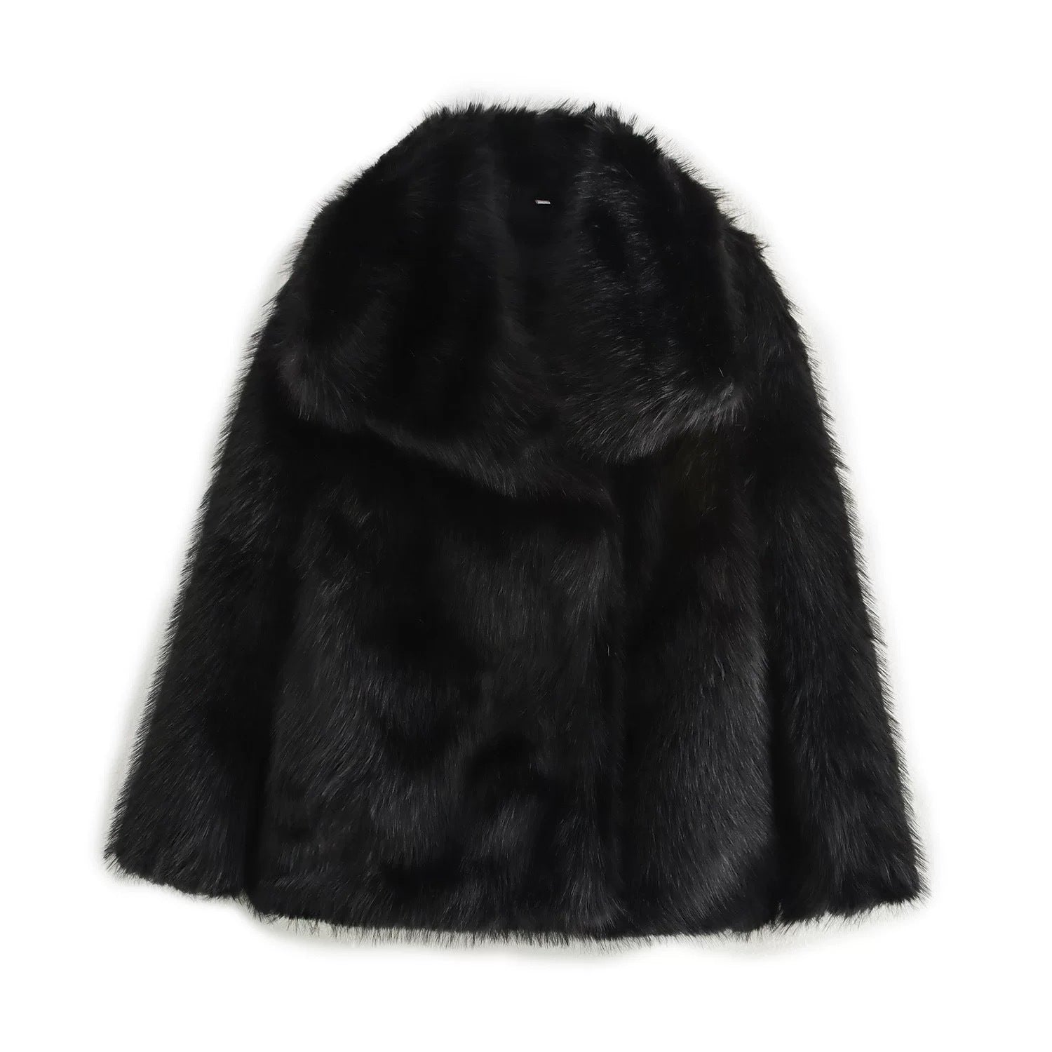 Women's Cropped Faux Fur Jacket - Short Winter Coat