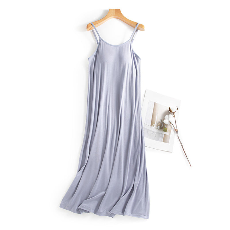 Casual Summer Built in Bra Tank Top Sleep Dresses