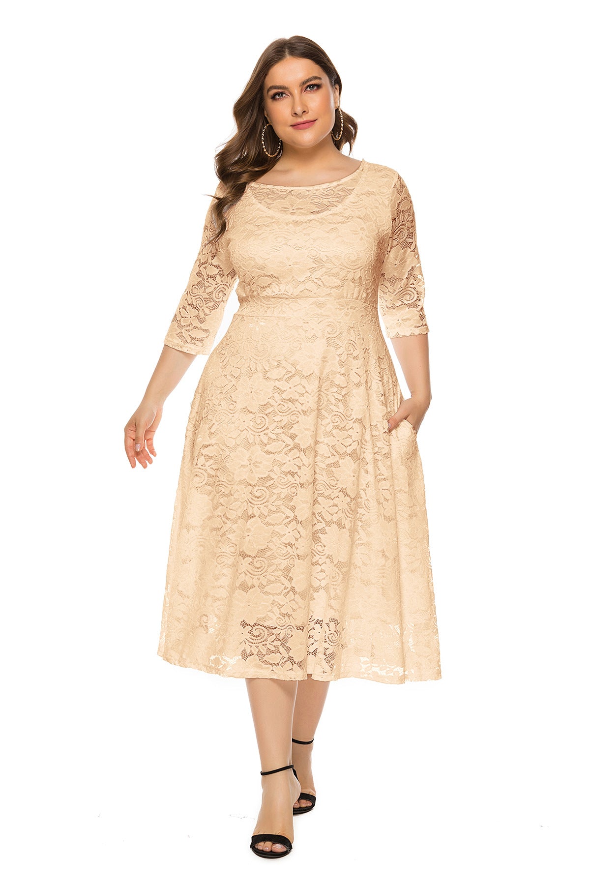 Plus Size Lace Evening Dress