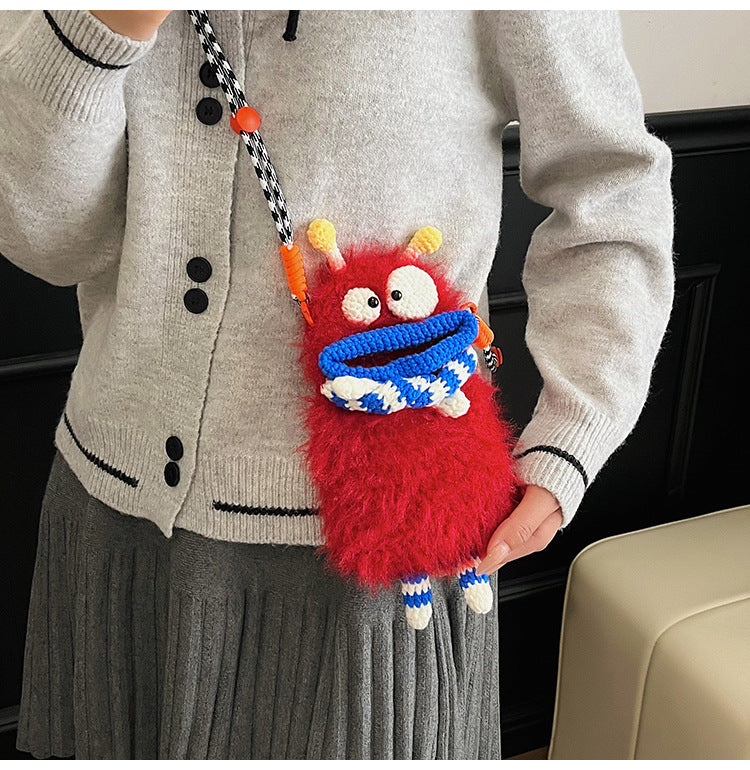 Funny Face Woven Crossbody Bag