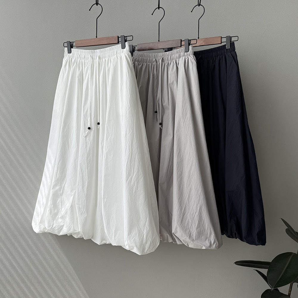 Women's Summer A-Line Skirt-White-M-Free Shipping Leatheretro