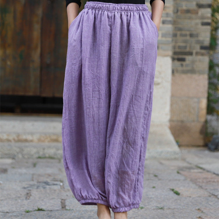 Women's Linen Cotton Loose Lounge Pants