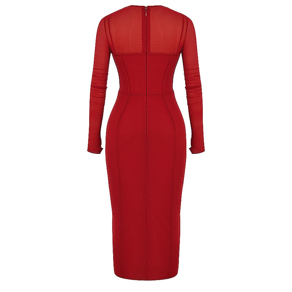 Sexy Designed High Waist Tight Red Party Dresses-Dresses-Free Shipping at meselling99