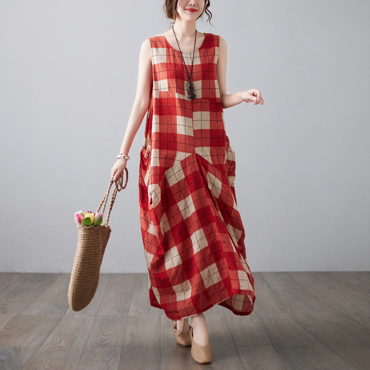 Summer Plus Sizes Linen Long Dresses for Women--Free Shipping at meselling99