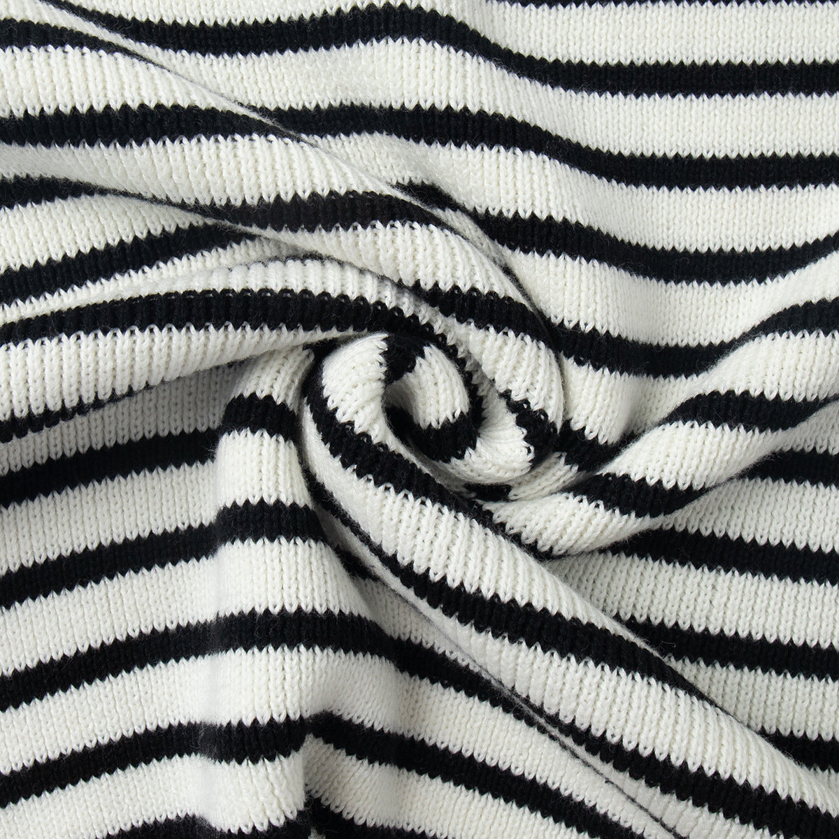 Women's Loose-Fit Black Striped Sweater