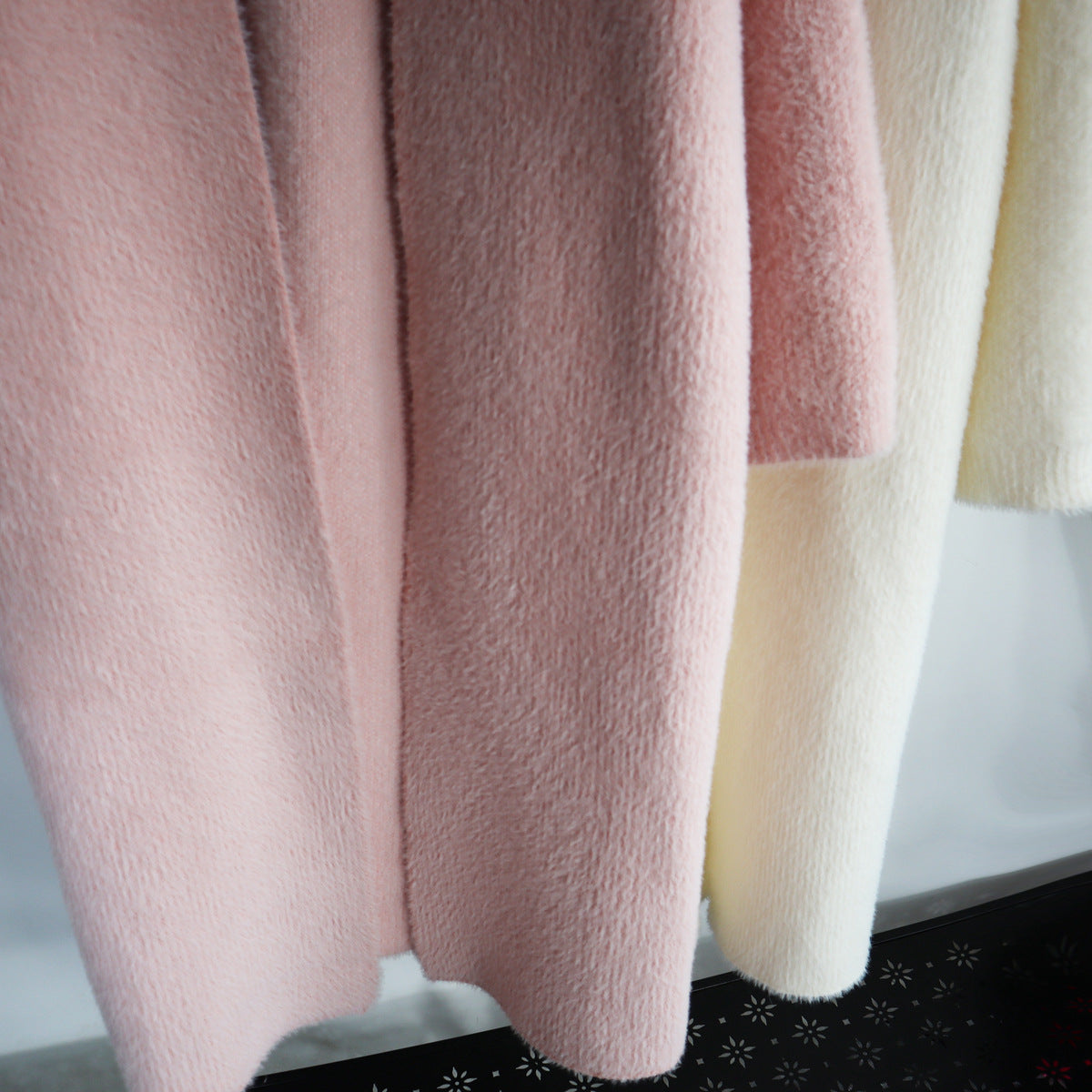 Women's Long Loose Faux Mink Fur Knit Cardigan