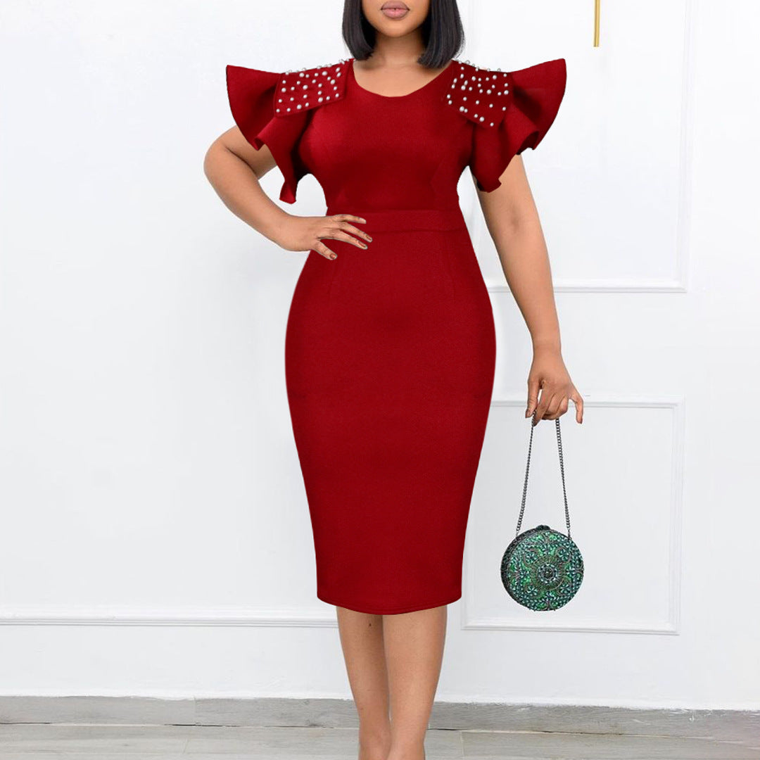Summer Ruffled Sleeves Women Sheath Dresses-Dresses-Free Shipping at meselling99