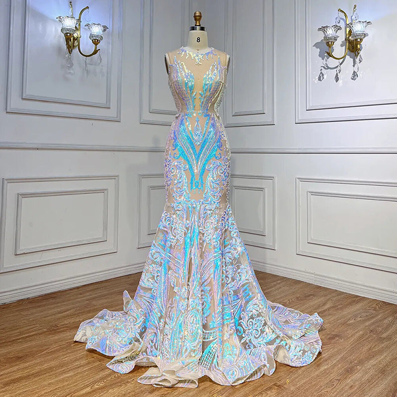 Haute Couture Mermaid Evening Gown with Train
