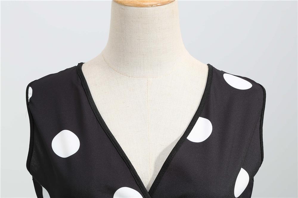 Casaul Sleeveless Dot Print Vintage Dresses-Dresses-Free Shipping at meselling99