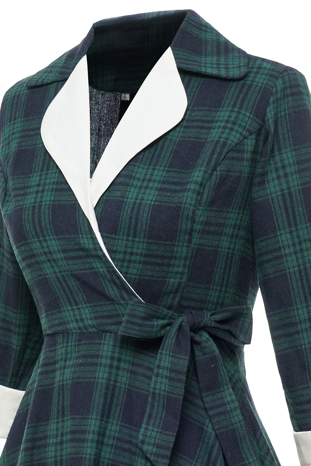 Vintage Plaid Long Sleeves Blazer Women Dresses-Dresses-Free Shipping at meselling99