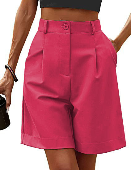 Summer High Waist Loose Straight Leg Shorts