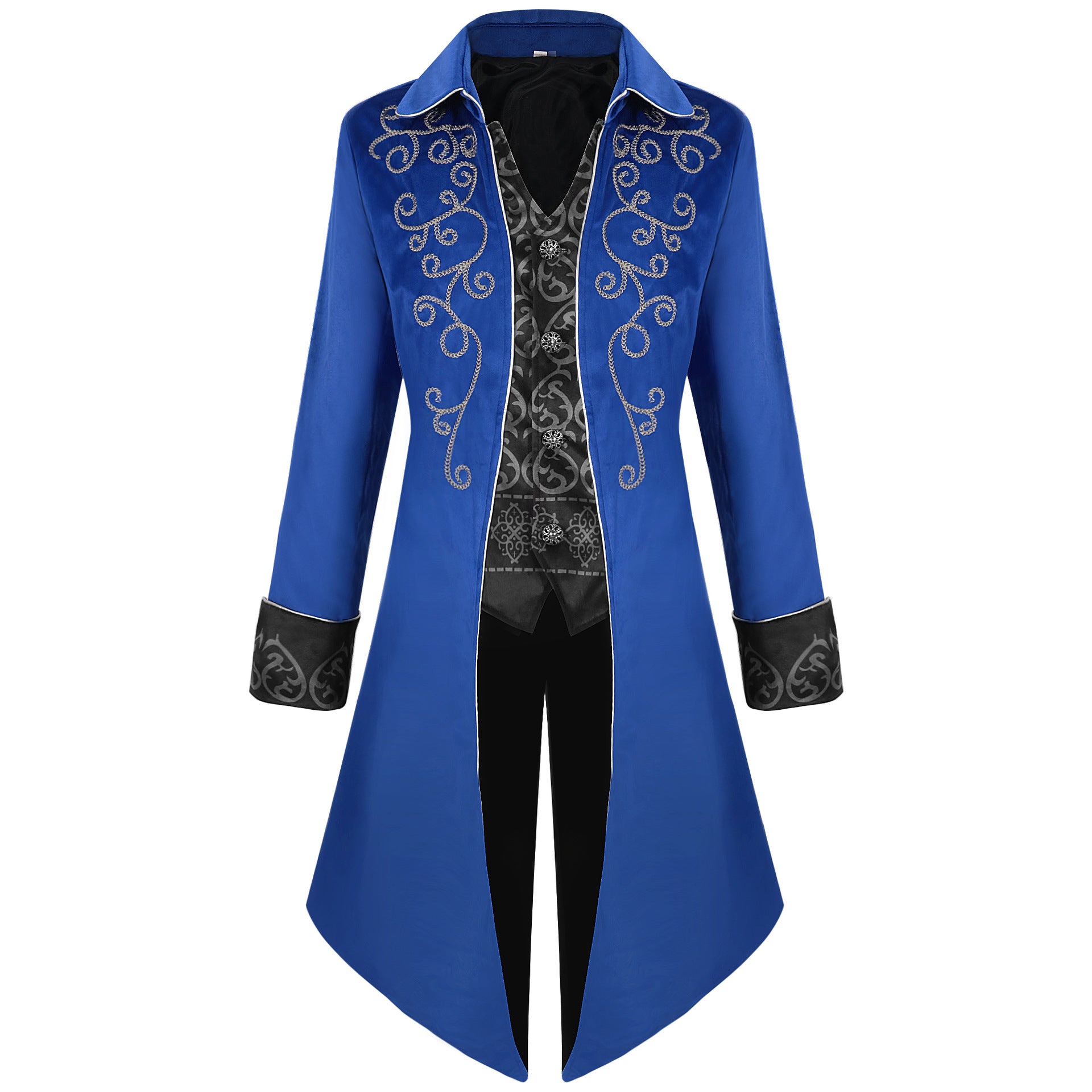 Men's Vintage Silver-Edge Tailcoat Jacket