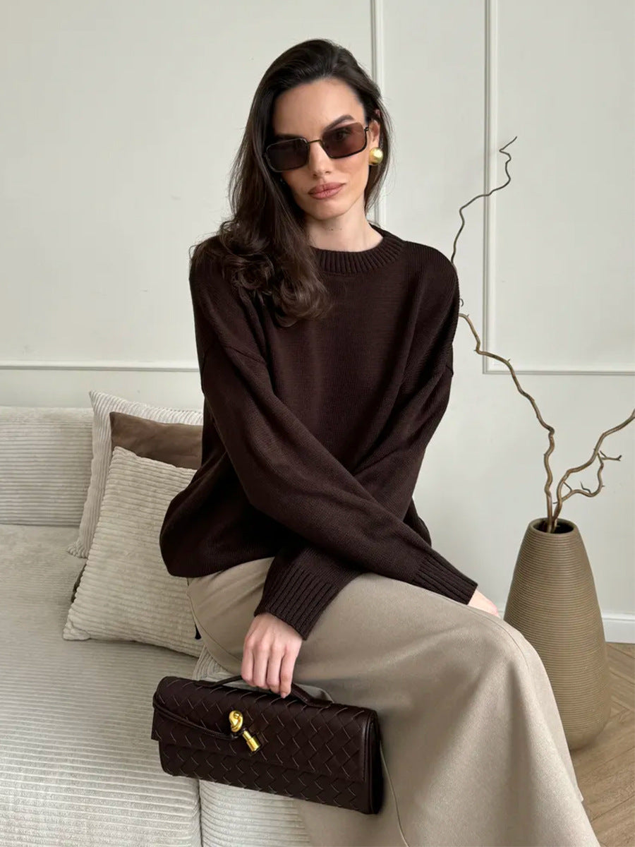 Women's Casual Split Hem Sweater