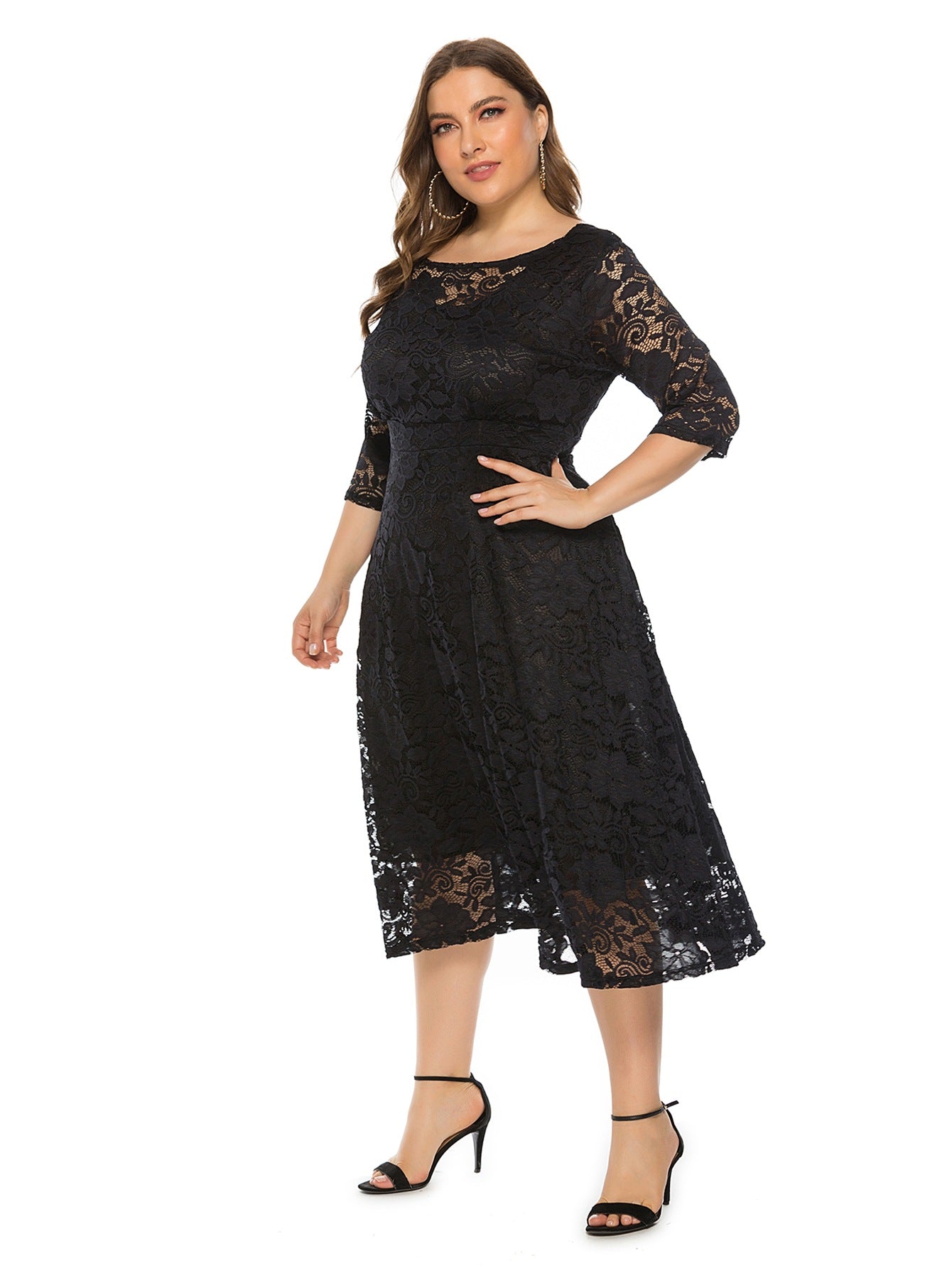 Plus Size Lace Evening Dress